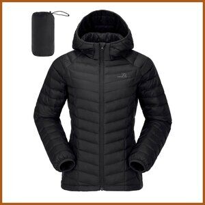Women's Down Jacket Hooded Lightweight Puffer Coat Packable Windproof Parka